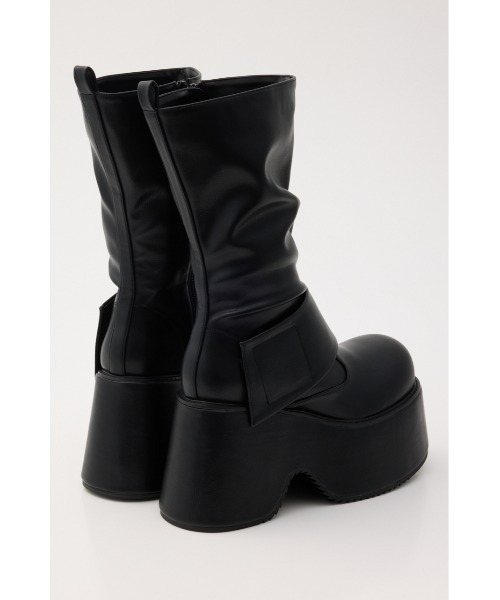 SLY(スライ)の「THICK BELT PLATFORM BOOTS シックベルトプラットフォームブーツ 秋服 冬服(ブーツ・レディース・ブラック/ブラウン・LARGE/MEDIUM/SMALL)」の6枚目の写真