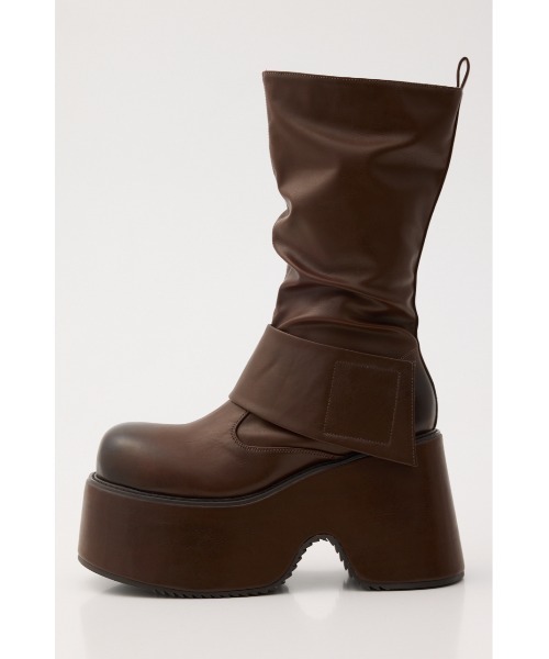 SLY(スライ)の「THICK BELT PLATFORM BOOTS シックベルトプラットフォームブーツ 秋服 冬服(ブーツ・レディース・ブラック/ブラウン・LARGE/MEDIUM/SMALL)」の9枚目の写真