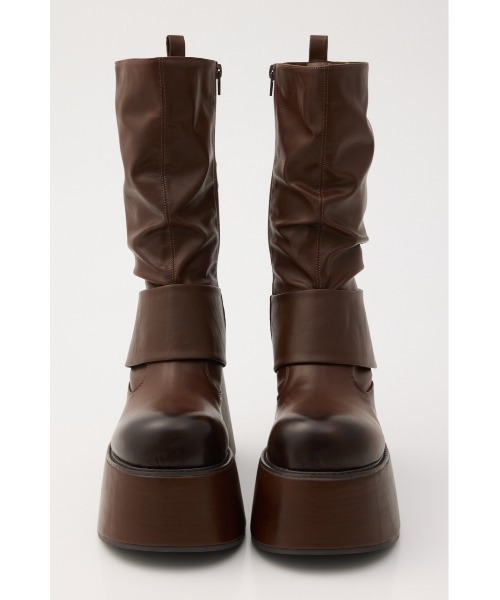 SLY(スライ)の「THICK BELT PLATFORM BOOTS シックベルトプラットフォームブーツ 秋服 冬服(ブーツ・レディース・ブラック/ブラウン・LARGE/MEDIUM/SMALL)」の11枚目の写真