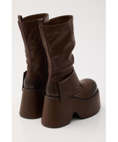 SLY(スライ)の「THICK BELT PLATFORM BOOTS シックベルトプラットフォームブーツ 秋服 冬服(ブーツ・レディース・ブラック/ブラウン・LARGE/MEDIUM/SMALL)」の12枚目の写真