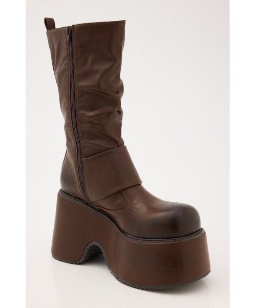 SLY(スライ)の「THICK BELT PLATFORM BOOTS シックベルトプラットフォームブーツ 秋服 冬服(ブーツ・レディース・ブラック/ブラウン・LARGE/MEDIUM/SMALL)」の14枚目の写真