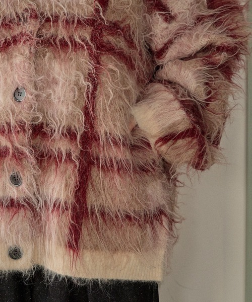 mideal(マイディール)の「design pattern shaggy cardigan / デザインパターンシャギーカーディガン(カーディガン/ボレロ・レディース・オレンジ/ブルー/ボルドー/グリーン・FREE)」の11枚目の写真