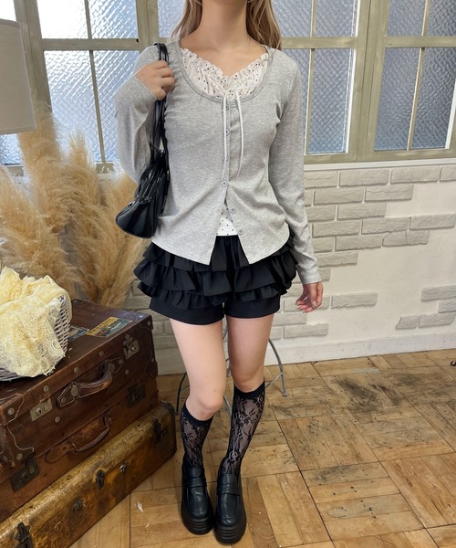 PHILLY（フィリー）の「ドットレイヤード長袖トップス（Tシャツ/カットソー・レディース・グレー/ホワイト・FREE）」の14枚目の写真