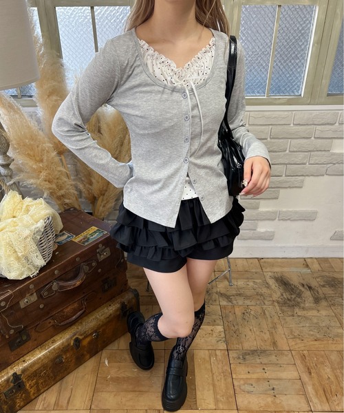 PHILLY（フィリー）の「ドットレイヤード長袖トップス（Tシャツ/カットソー・レディース・グレー/ホワイト・FREE）」の16枚目の写真