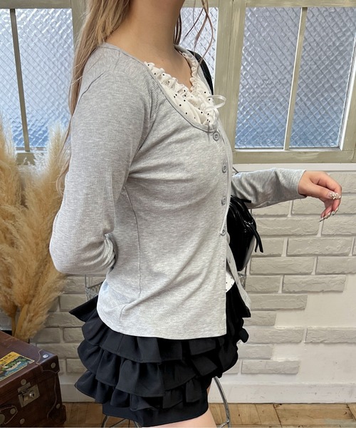 PHILLY（フィリー）の「ドットレイヤード長袖トップス（Tシャツ/カットソー・レディース・グレー/ホワイト・FREE）」の13枚目の写真