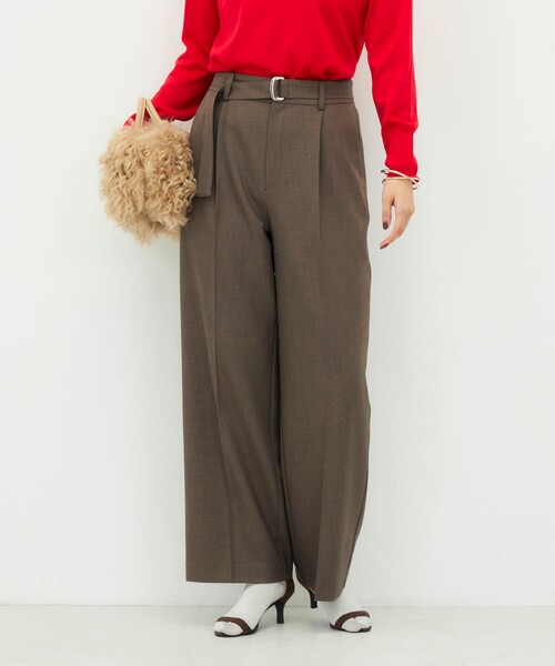 NOLLEY’S Sophi(ノーリーズソフィ)の「《セットアップ対応》ウォッシャブルドライシャークタックセミワイドパンツ(その他パンツ・レディース・ブラウン/グレー・34/36/38)」の2枚目の写真