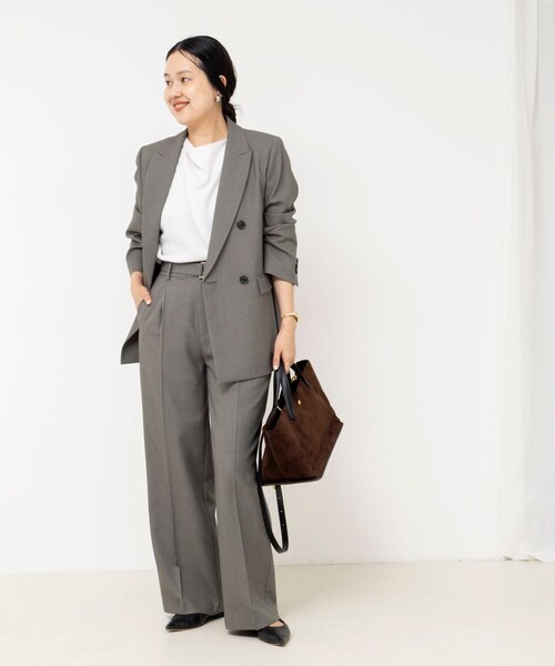 NOLLEY’S Sophi(ノーリーズソフィ)の「《セットアップ対応》ウォッシャブルドライシャークタックセミワイドパンツ(その他パンツ・レディース・ブラウン/グレー・34/36/38)」の6枚目の写真