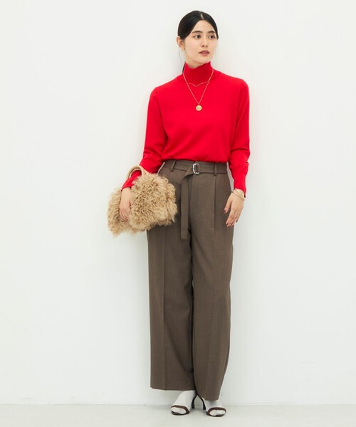 NOLLEY’S Sophi(ノーリーズソフィ)の「《セットアップ対応》ウォッシャブルドライシャークタックセミワイドパンツ(その他パンツ・レディース・ブラウン/グレー・34/36/38)」の14枚目の写真