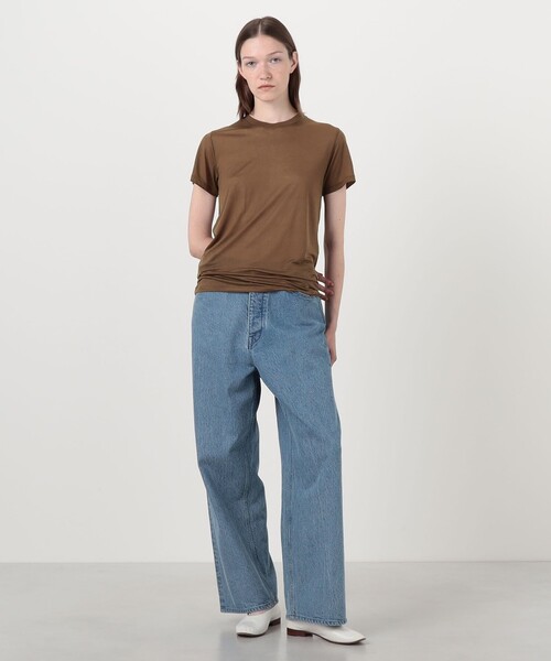 BASERANGE(ベースレンジ)の「BASERANGE バンブー クルーネックプルオーバー(Tシャツ/カットソー・レディース・ブラウン/ブラック・S)」の3枚目の写真