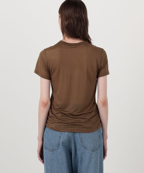 BASERANGE(ベースレンジ)の「BASERANGE バンブー クルーネックプルオーバー(Tシャツ/カットソー・レディース・ブラウン/ブラック・S)」の6枚目の写真