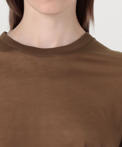 BASERANGE(ベースレンジ)の「BASERANGE バンブー クルーネックプルオーバー(Tシャツ/カットソー・レディース・ブラウン/ブラック・S)」の7枚目の写真