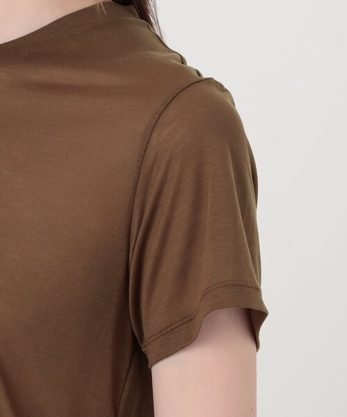 BASERANGE(ベースレンジ)の「BASERANGE バンブー クルーネックプルオーバー(Tシャツ/カットソー・レディース・ブラウン/ブラック・S)」の9枚目の写真