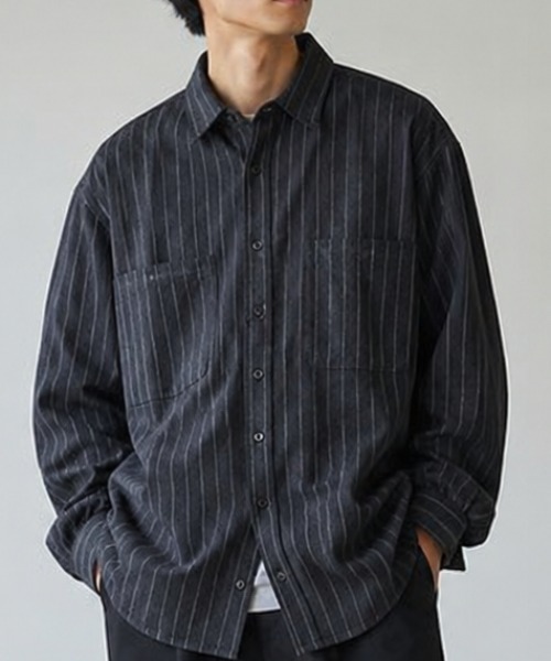 CORISCO(コリスコ)の「ネルオンブレシャツ(M1)(シャツ/ブラウス・メンズ・ブラック系1/グレー系1/グレー系2/ベージュ系1/ネイビー系1・MEDIUM/LARGE/X-LARGE)」の2枚目の写真