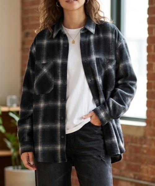 CORISCO(コリスコ)の「ネルオンブレシャツ(M1)(シャツ/ブラウス・メンズ・ブラック系1/グレー系1/グレー系2/ベージュ系1/ネイビー系1・MEDIUM/LARGE/X-LARGE)」の5枚目の写真