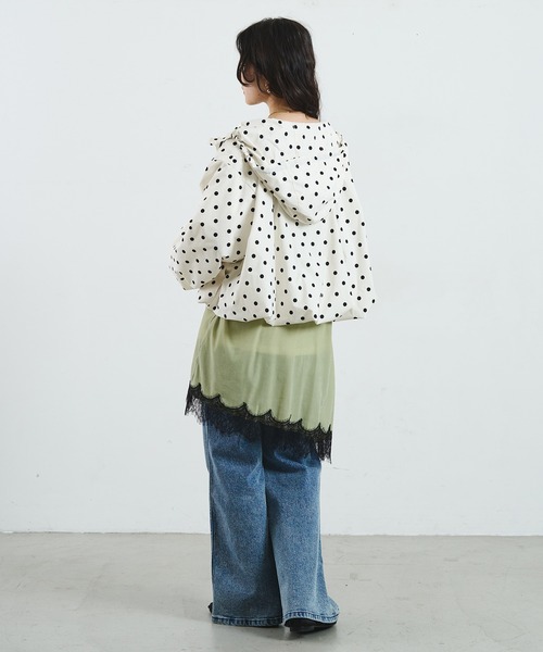 ROSE BUD(ローズバッド)の「POLKA DOT PUFF BLOUSON(ブルゾン・レディース・BROWN/Off White・ONE SIZE)」の4枚目の写真