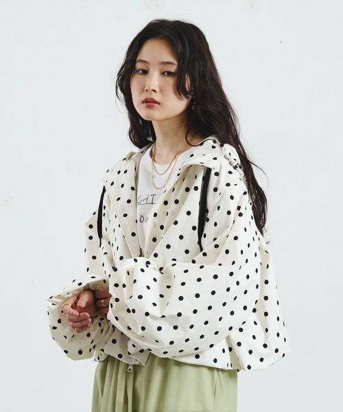 ROSE BUD(ローズバッド)の「POLKA DOT PUFF BLOUSON(ブルゾン・レディース・BROWN/Off White・ONE SIZE)」の7枚目の写真
