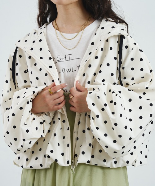 ROSE BUD(ローズバッド)の「POLKA DOT PUFF BLOUSON(ブルゾン・レディース・BROWN/Off White・ONE SIZE)」の11枚目の写真