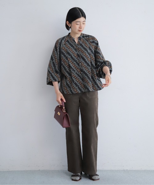 NOMBRE IMPAIR(ノンブルアンペール)の「【予約】バイヤススケッチフラワーPT ラグランブラウス(シャツ/ブラウス・レディース・チャコールグレー・FREE)」の8枚目の写真