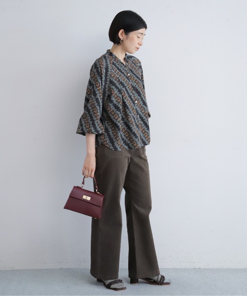 NOMBRE IMPAIR(ノンブルアンペール)の「【予約】バイヤススケッチフラワーPT ラグランブラウス(シャツ/ブラウス・レディース・チャコールグレー・FREE)」の9枚目の写真