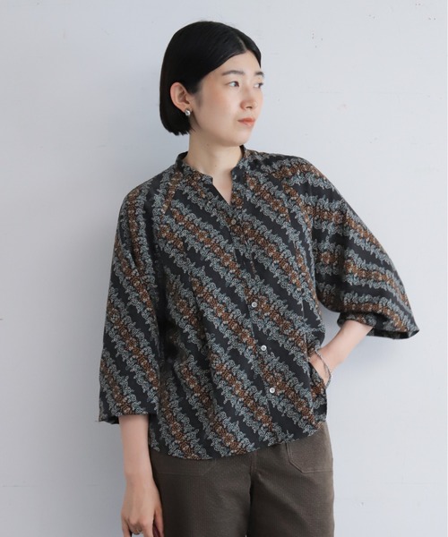 NOMBRE IMPAIR(ノンブルアンペール)の「【予約】バイヤススケッチフラワーPT ラグランブラウス(シャツ/ブラウス・レディース・チャコールグレー・FREE)」の14枚目の写真