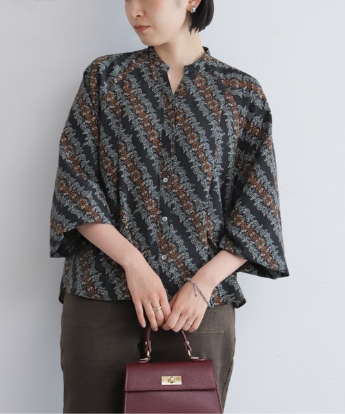 NOMBRE IMPAIR(ノンブルアンペール)の「【予約】バイヤススケッチフラワーPT ラグランブラウス(シャツ/ブラウス・レディース・チャコールグレー・FREE)」の7枚目の写真