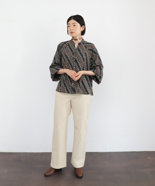NOMBRE IMPAIR(ノンブルアンペール)の「【予約】バイヤススケッチフラワーPT ラグランブラウス(シャツ/ブラウス・レディース・チャコールグレー・FREE)」の15枚目の写真