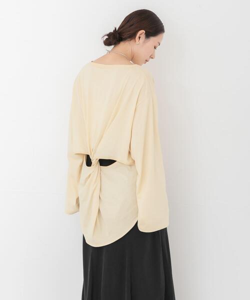 HAKUJI(ハクジ)の「HAKUJI BACK TWIST PULLOVER(Tシャツ/カットソー・レディース・ブラック/イエロー・FREE)」の2枚目の写真