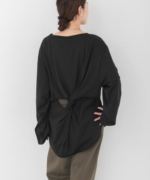 HAKUJI(ハクジ)の「HAKUJI BACK TWIST PULLOVER(Tシャツ/カットソー・レディース・ブラック/イエロー・FREE)」の1枚目の写真