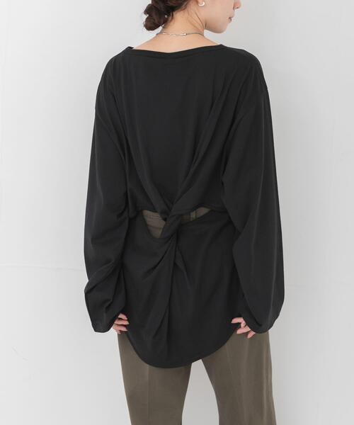 HAKUJI(ハクジ)の「HAKUJI BACK TWIST PULLOVER(Tシャツ/カットソー・レディース・ブラック/イエロー・FREE)」の6枚目の写真