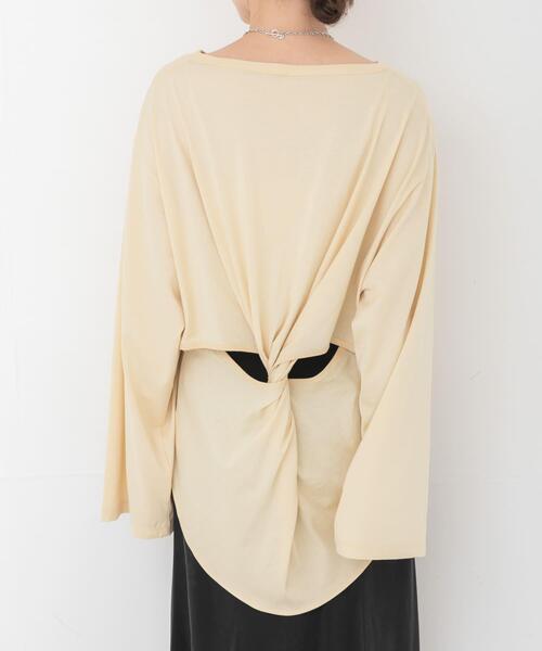HAKUJI(ハクジ)の「HAKUJI BACK TWIST PULLOVER(Tシャツ/カットソー・レディース・ブラック/イエロー・FREE)」の14枚目の写真