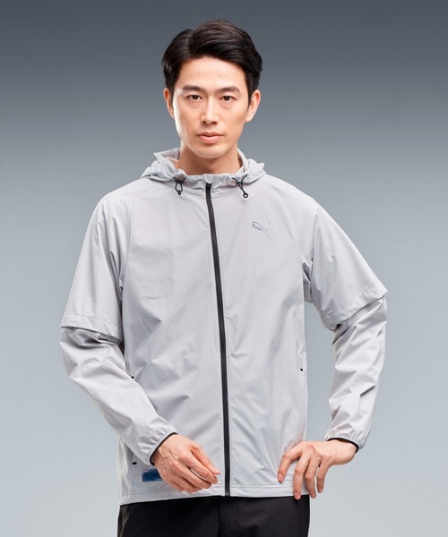 PUMA(プーマ)の「PUMA プーマ メンズ ゴルフCG デタッチャブル ウィンド ジャケット(ブルゾン・メンズ・ライトグレー/ダークブルー・MEDIUM/X-LARGE/LARGE/XX-LARGE/SMALL)」の2枚目の写真