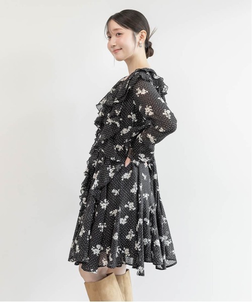 RANDA(ランダ)の「ラッフルフリルミニワンピース(ワンピース・レディース・ピンク/アイボリー/ブラック・1/0)」の15枚目の写真