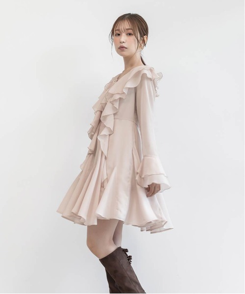 RANDA(ランダ)の「ラッフルフリルミニワンピース(ワンピース・レディース・ピンク/アイボリー/ブラック・1/0)」の20枚目の写真