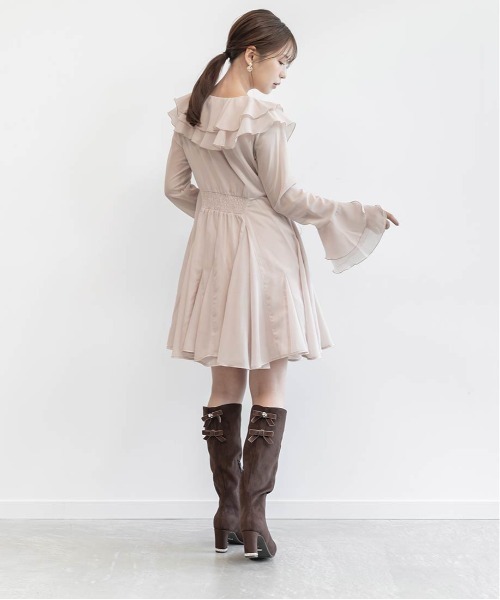 RANDA(ランダ)の「ラッフルフリルミニワンピース(ワンピース・レディース・ピンク/アイボリー/ブラック・1/0)」の19枚目の写真