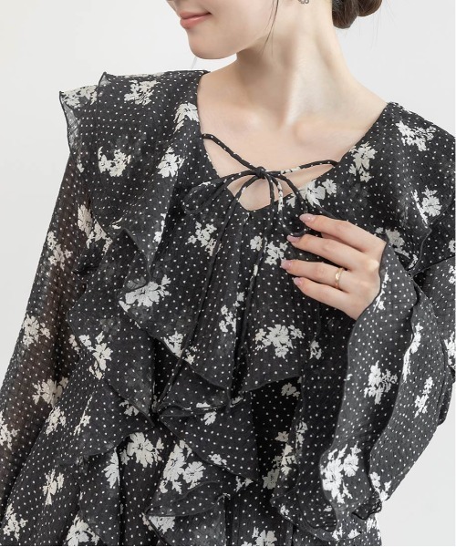 RANDA(ランダ)の「ラッフルフリルミニワンピース(ワンピース・レディース・ピンク/アイボリー/ブラック・1/0)」の16枚目の写真