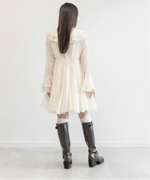 RANDA(ランダ)の「ラッフルフリルミニワンピース(ワンピース・レディース・ピンク/アイボリー/ブラック・1/0)」の8枚目の写真