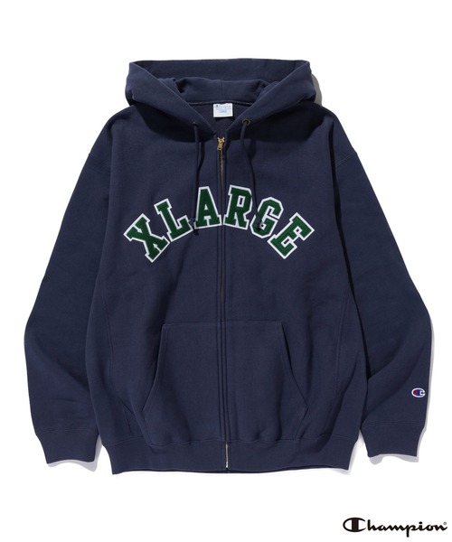 XLARGE×Champion REVERSE WEAVE ZIP HOODED SWEATSHIRT（パーカー