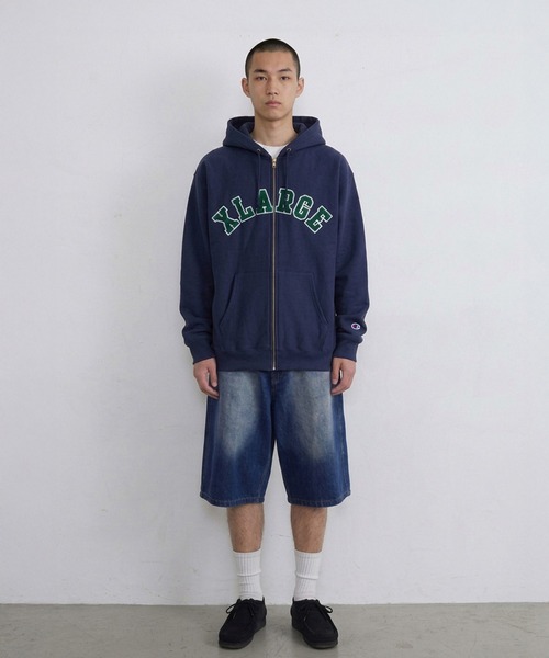 Champion（チャンピオン）の「XLARGE×Champion REVERSE WEAVE ZIP HOODED SWEATSHIRT（パーカー・メンズ・ブラウン/ネイビー/アッシュ/ブラック・L/XL/M/S）」の8枚目の写真