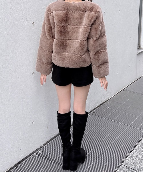 NOMAE(ノーマエ)の「パネルファージャケット(テーラードジャケット・レディース・ベージュ/アイボリー/ピンク/ブラック・FREE)」の18枚目の写真