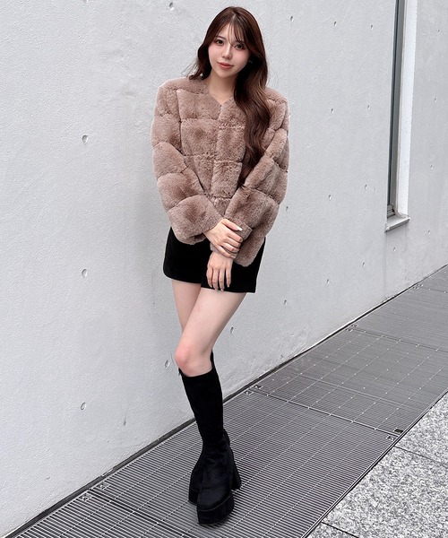 NOMAE(ノーマエ)の「パネルファージャケット(テーラードジャケット・レディース・ベージュ/アイボリー/ピンク/ブラック・FREE)」の15枚目の写真