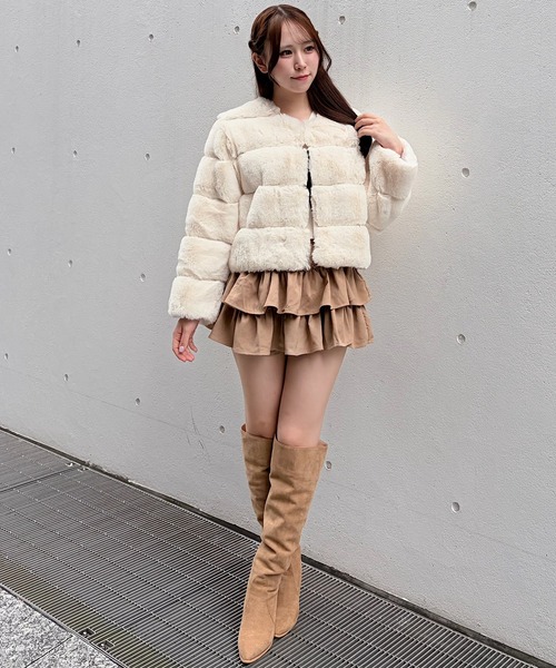 NOMAE(ノーマエ)の「パネルファージャケット(テーラードジャケット・レディース・ベージュ/アイボリー/ピンク/ブラック・FREE)」の22枚目の写真