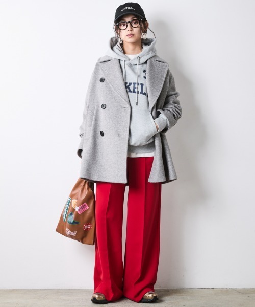 CHIC STYLE(シックスタイル)の「ウール混ピーコート<大きいサイズ有>シックスタイル(ダッフルコート・レディース・グレー/ブラック・L/5L/3L/4L/LL/M)」の6枚目の写真