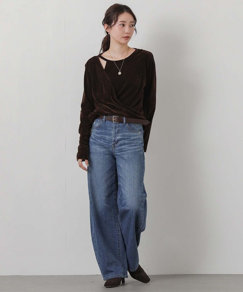 SOMETHING（サムシング）の「ＨＡＮＡカーブワイド（デニムパンツ・レディース・ブルー系・M/S）」の6枚目の写真