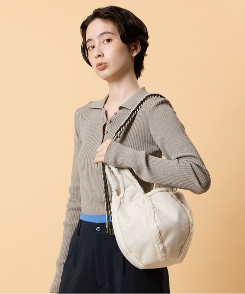 CONTROL FREAK / CTFK(コントロールフリーク)の「CONTROL FREAK / CTFK(コントロールフリーク)ムートンボールバッグ(ショルダーバッグ・レディース・ブラック/アイボリー/オレンジ/サックスブルー・FREE)」の5枚目の写真