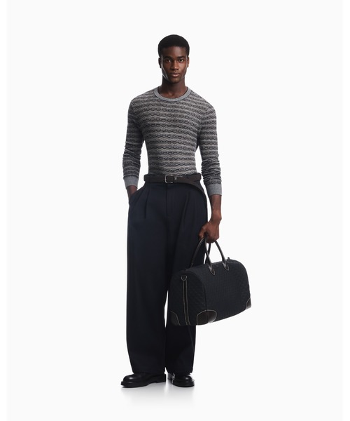EMPORIO ARMANI（エンポリオアルマーニ）の「【エンポリオ アルマーニ】CAPSULE SIGNATURE セーター バージンウール ジャカード（ニット/セーター・メンズ・ネイビー系1・LARGE/SMALL/MEDIUM/X-LARGE/X-SMALL）」の6枚目の写真