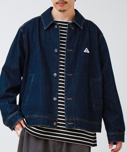 GEVACO(ゲバコ)の「【GEVACO/ゲバコ】デニムショートステンカラーブルゾン(デニムジャケット・メンズ・ブラック/インディゴブルー・L/M)」の5枚目の写真