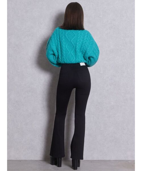 GYDA(ジェイダ)の「ハイウエストbijouワンウォッシュフレアパンツ(デニムパンツ・レディース・ブラック・MEDIUM/SMALL/X-SMALL/XX-SMALL)」の14枚目の写真