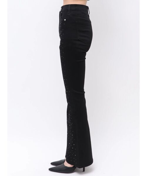 GYDA(ジェイダ)の「ハイウエストbijouワンウォッシュフレアパンツ(デニムパンツ・レディース・ブラック・MEDIUM/SMALL/X-SMALL/XX-SMALL)」の10枚目の写真