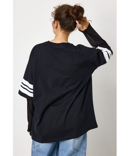 RODEO CROWNS WIDE BOWL(ロデオクラウンズワイドボウル)の「チュールレイヤードトップス(Tシャツ/カットソー・レディース・ブルー/ブラック/ホワイト・FREE)」の7枚目の写真