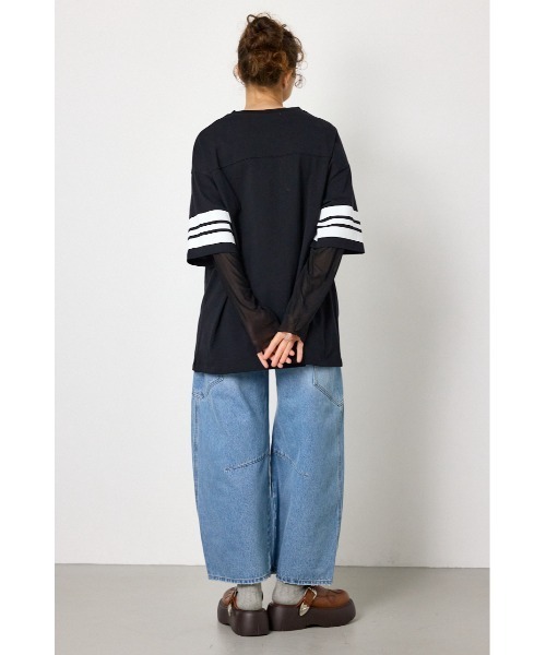 RODEO CROWNS WIDE BOWL(ロデオクラウンズワイドボウル)の「チュールレイヤードトップス(Tシャツ/カットソー・レディース・ブルー/ブラック/ホワイト・FREE)」の9枚目の写真